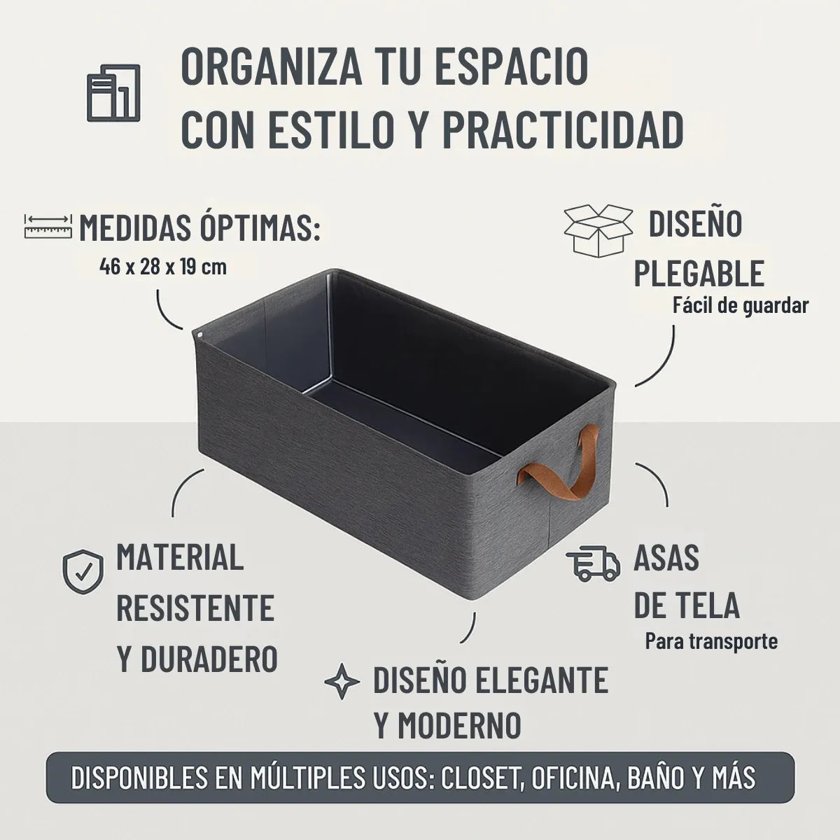 Canasta caja organizadora plegable